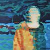 Print of an abstract painting of a faceless person at night time by Irish Artist David O'Rourke