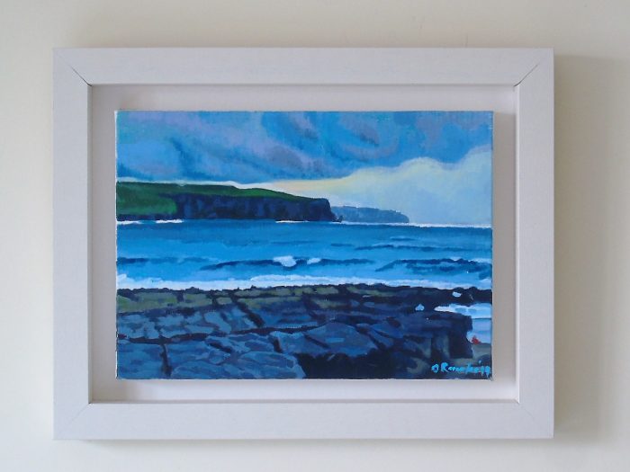 Framed canvas painting of the Wild Atlantic Way - seascape 3. Painting by Irish Artist David O'Rourke.