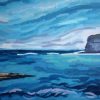 Print of a painting of Kilkee, Co. Clare, a blue seascape by Irish Artist David O'Rourke